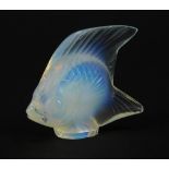 A 20thC Lalique opalescent and clear glass figure of a fish, unsigned, 6cm high.