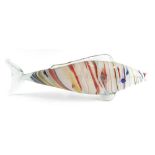 A Murano style glass fish, swirl pattern, 51cm wide.