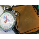 A set of Shakespeare fishing scales, 70lb x 2oz (32KGx50g), with carry case and weigh sling.