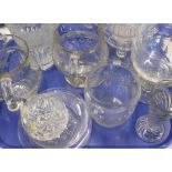 Various early 20thC and later glass, to include vase, finger bowl, two water jugs, etc.