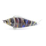 A Murano style glass fish, swirl pattern, 51cm wide.