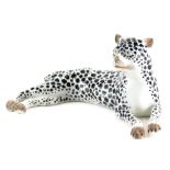 A Meissen style porcelain figure, of a recumbent wild cat, unmarked, 12cm wide
