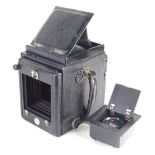 A 20thC Victory Reflex Thornton Pickard LJ box camera, with chrome mounts, in black trim, 20cm high.
