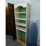 Two similar display or bookcase units, painted white. (AF)