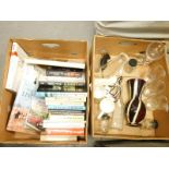 A box of assorted books, glassware and pottery, etc. (2 boxes)