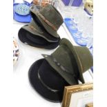 A collection of gentleman's felt hats.