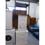 An oak trolley, and two modern chest of drawers (AF).