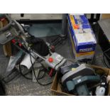 An adjustable circular saw, another circular saw, etc. Buyer Note: WARNING! This lot contains