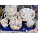 Various Derby Posies teaware. (1 tray)