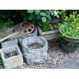 Various composition stone and other garden planters. (6)