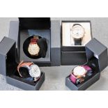 Four wristwatches, comprising a Chronotech wristwatch on brown leather strap, a Heritor wristwatch,