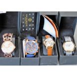 Four Akribos ladies wristwatches, of differing designs, boxed. Note: VAT is payable on the hammer pr