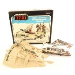 A Star Wars French Return of the Jedi Rebel Armoured Snow Speeder vehicle, 1983 copyright. (boxed)