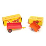 A Dinky Toys Weeks farm tipping trailer no. 319, and a Landrover trailer 341. (2, boxed)