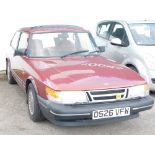 A Saab 900i saloon car, Registration D626 VFW, first registered January 1987, odometer reading 70,71