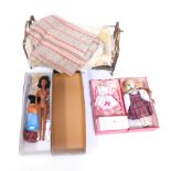 Various dolls accessories, comprising metal framed bed, linen, other accessories, small quantity of