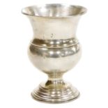 A George V silver goblet, with flared rim and bulbous body, on a stepped base, London 1925, 6¼oz, 14