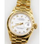 Withdrawn pre sale - A Rolex 18ct gold cased lady's wristwatch, oyster perpetual date just, superlat