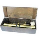 A Victorian Gilbert and Sons London brass nautical telescope, four draw, with further scope, boxed,