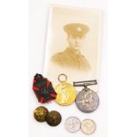 Two World War I medals, comprising a British War medal and an Allied Victory medal, awarded to Priva