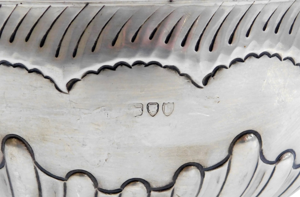 A Victorian silver fruit bowl, of semi spiral fluted and fruited form, makers name worn, London 1895 - Image 2 of 2