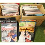 Various LP records, to include The Beatles Abbey Road, country music, Johann Strauss, Paul Simon, St