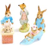 Five Beswick Beatrix Potter figures, comprising Foxy Whisker Gentleman, Mrs Flopsy Bunny, Tom Thumb,