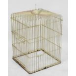 A cream painted wiework bird cage, 44cm high, 47cm diameter.