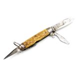 An American penknife, with simulated horn body, marked Made In USA to blade, by repute given to the