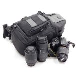 A Nikon D5000 camera, various lenses etc.