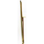 A Thompson Brothers Billesdon brass measuring stick, 136cm long, a West Indian Assaye swagger stick,