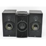 A pair of Monitor Audio Limited speakers, R300/MD, 2242, together with a Panasonic bluetooth speaker