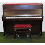 A Gerh. Steinberg upright piano, walnut case, number 53395, together with an oak adjustable piano st