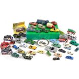 A group of play worn Diecast vehicles, to include a Dinky Toys Chrysler, Dinky Toys Army Wagon numbe