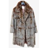 A mink full length fur coat, by L Marks, Furrier of Wolverhampton.