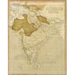 A 19thC map of Hindoostan by Alexander Macpherson, published December 1st 1822 by Sherwood Neely and