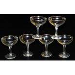 A set of six 1950s Babycham glasses.