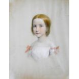 Frederic J Scott (19thC School). Portrait of a young girl, pastel, signed and dated 1854, 30cm x 25c