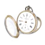 A 19thC Kendal and Dent pocket watch, with white ceramic Roman numeric dial with seconds dial and