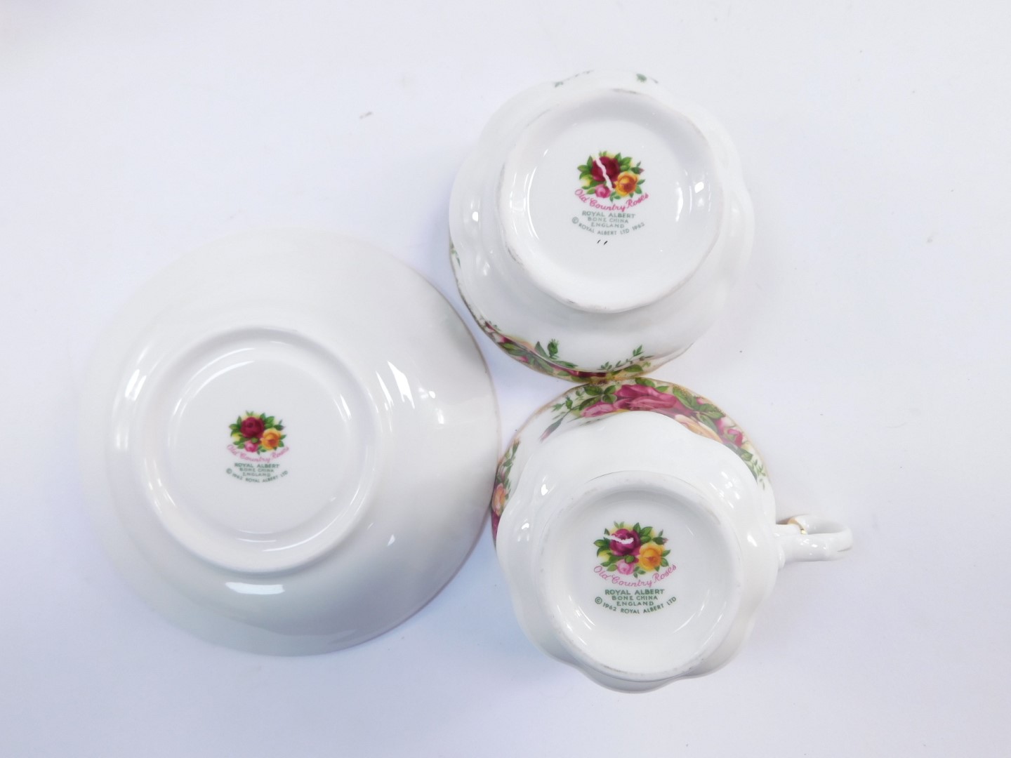 A Royal Albert Old Country Roses part tea service, comprising milk jug, sugar bowl, six cups and - Image 3 of 3