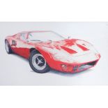 Miles Reve (20thC School). The Ford GT, in red, signed in pencil, limited edition print number 115/