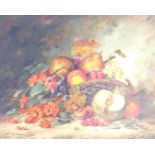 Wilham (20thC School). Fruit and flower still life, signed, oil on canvas, 40cm x 49cm, in gilt