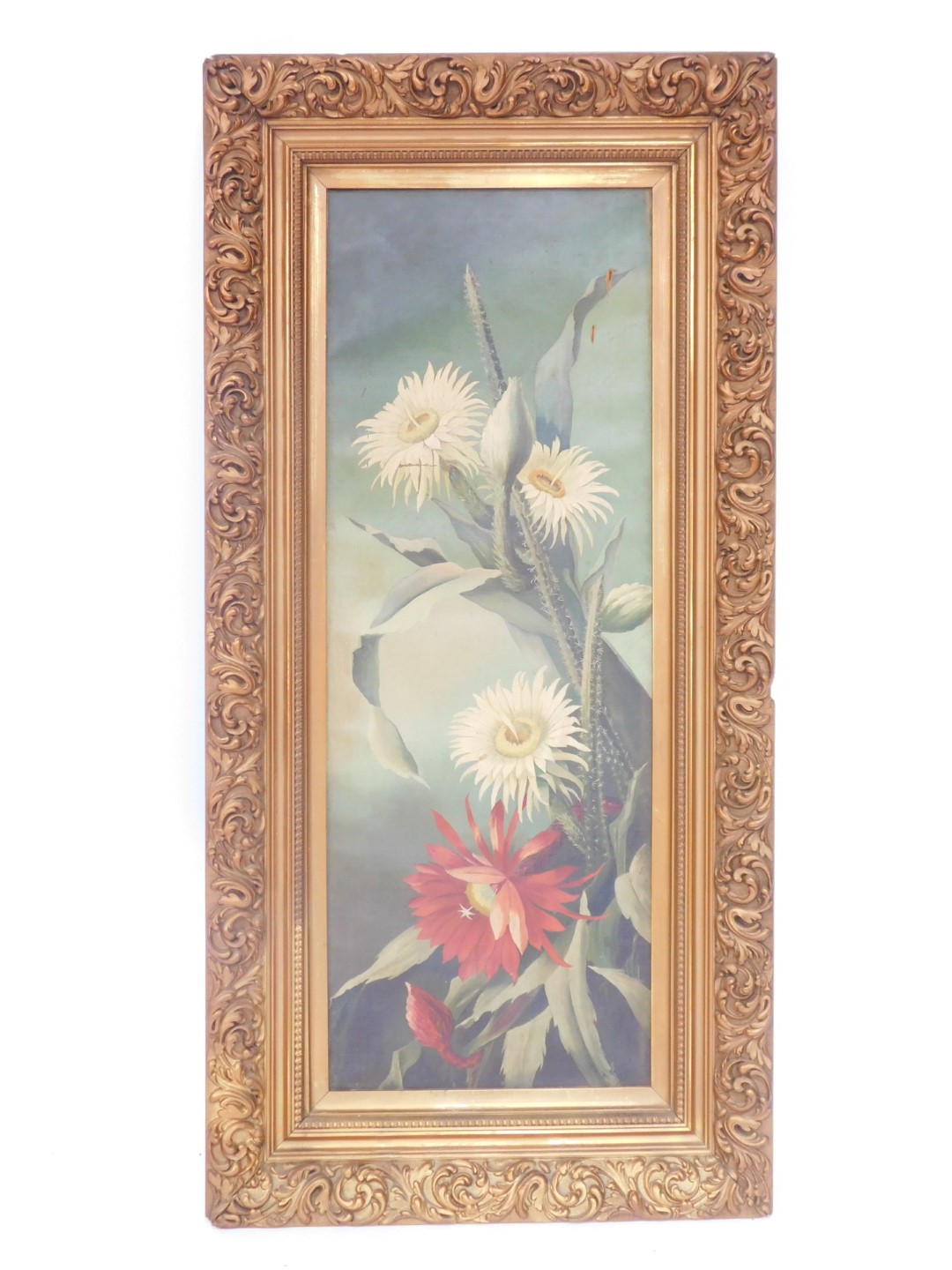 A Wardale (19thC School). Floral still life, with lilies and vines, oil on canvas, signed and