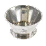 A George V silver bowl, with tapering body on a stepped base, initialled, Birmingham 1917, 10cm diam