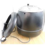 A industrial catering metal electric soup pot, 45cm high.