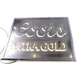 A modern Coors Extra Cold advertising neon sign, 50cm x 71cm.