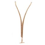 A 9ct gold graduated double Albert watch chain, 41cm long, 17.8g.