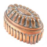 A Victorian oval copper jelly mould, no. 8619, 24cm wide.