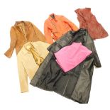 Various fashion, red leather style quarter length ladies jacket, leatherette jackets, suede. (a quan