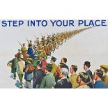 A Step into your Place World War I recruitment poster, published by the Parliamentary Recruiting Com